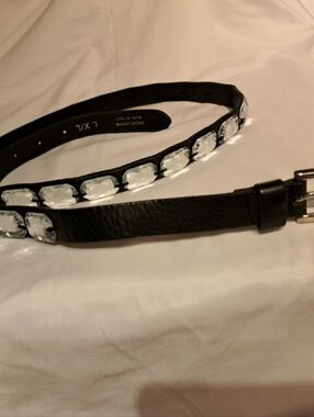 Women’s Black Crystal-Embellished Belt